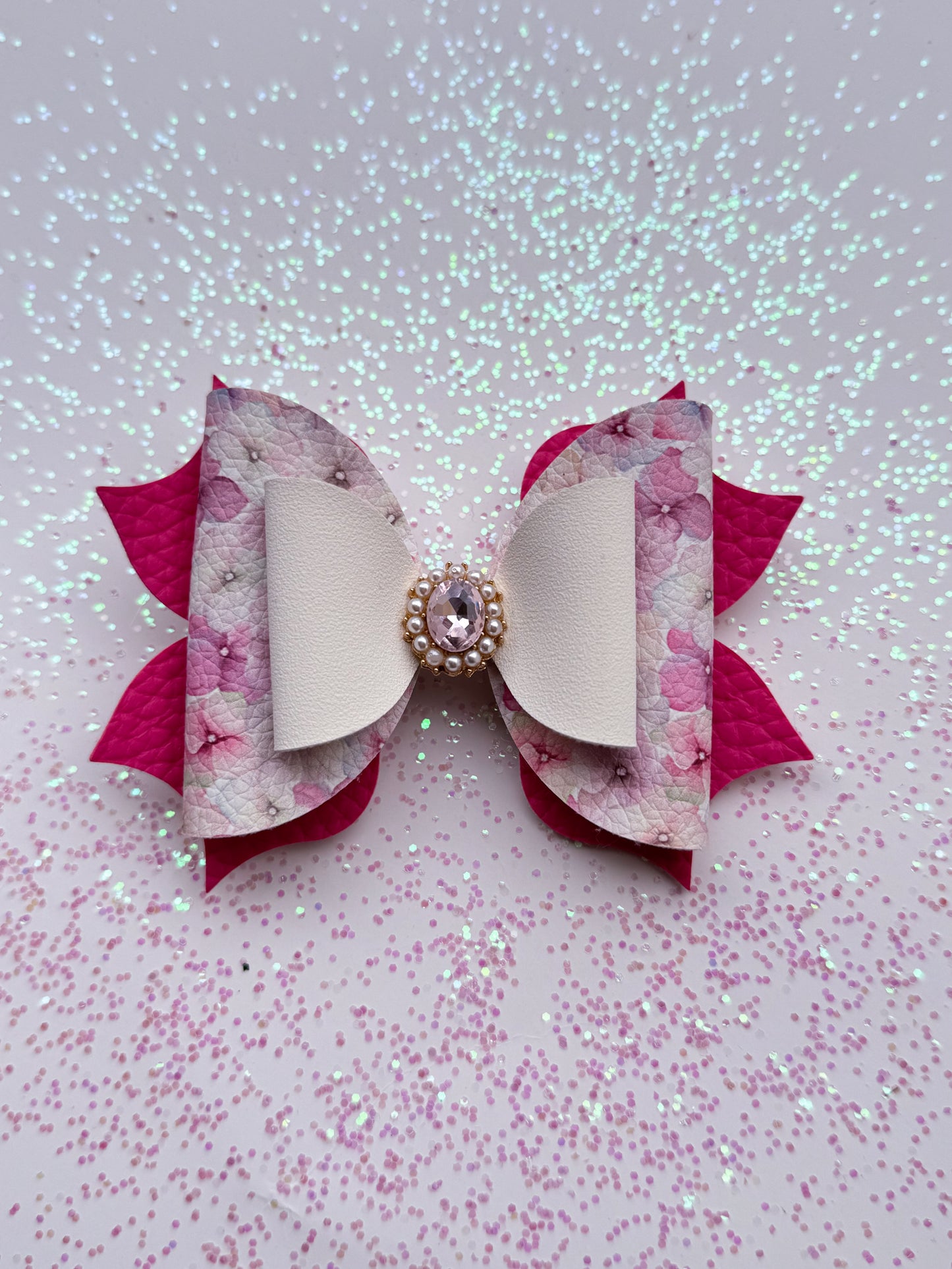 Pink Floral Bow