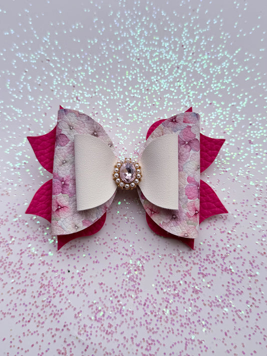 Pink Floral Bow