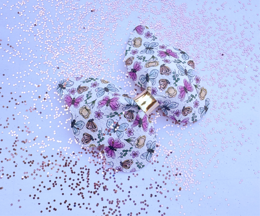 Floral butterfly bow
