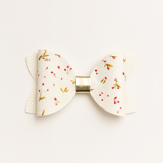 White Floral Bow