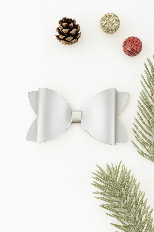 Silver Holiday Bow